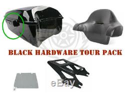 King Tour Pak Pack Trunk +Rack Backrest For Harley Street Road Glide 2014-2019