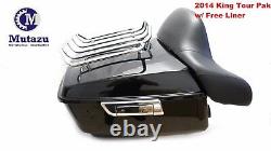 King Tour Pak Pack Trunk With Rack Backrest For Harley Street Road Glide 2014-2017