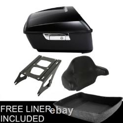 King Trunk Backrest 2up Mount Rack Fit For Harley Road King Street Glide 14-26 King Trunk Backrest 2up Mount Rack Fit For Harley Road King Street Glide 14-26
