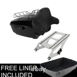 King Trunk Backrest Mount Fit For Harley Touring Road King Street Glide 14-26 King Trunk Backrest Mount Fit For Harley Touring Road King Street Glide 14-26