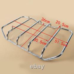 King Trunk Backrest Mount Rack Light Fit For Harley Road King Street Glide 14-up