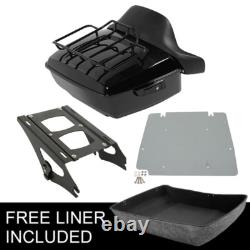 King Trunk Backrest Mount Rack Plate Fit For Harley Road King Street Glide 14-26