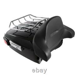 King Trunk Backrest Rack Tail Light Fit For Harley Road Street Glide 2014-2021