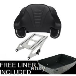 King Trunk Backrest Speakers Rack Fit For Harley Road King Street Glide 14-25