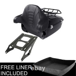 King Trunk Pad + 2 Up Mount Rack Fit For Harley Road King Street Glide 14-25
