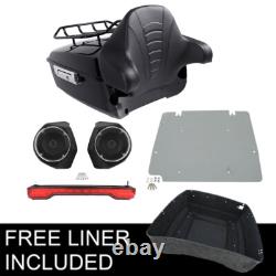 King Trunk Pad Mount Light Speakers Fit For Harley Road King Street Glide 14-26