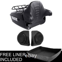 King Trunk Pad Speaker Luggage Rack Fit For Harley Road King Street Glide 14-26