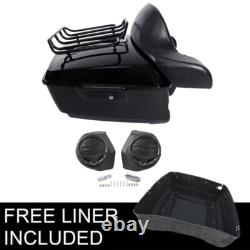 King Trunk Pad & Speakers Fit For Harley Road King Street Electra Glide 14-26