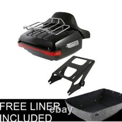 King Trunk Pad Tail Light Mount Rack Fit For Harley Road King Street Glide 14-26