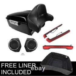 King Trunk Pad Tail Light Speaker Fit For Harley Road King Street Glide 14-25