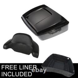 King Trunk With Backrest Pad Fit For Harley Touring Road King Street Glide 14-25