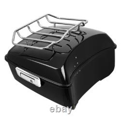 King Trunk with Mount & Luggage Rack Fit For Harley Road King Street Glide 14-25