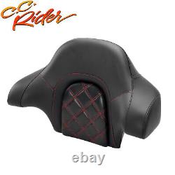 King Wrap-around Backrest Pad Fit For Harley Touring Street Road Glide 14-2022