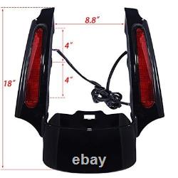 LED Rear Fender Run Brake Turn Light For 09-13 Road King Street Glide Red Lens
