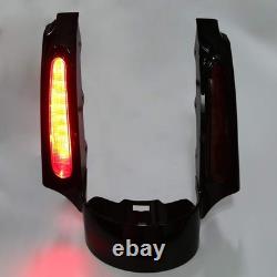 LED Rear Fender Run Brake Turn Light For 09-13 Road King Street Glide Red Lens