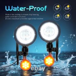 LED Spot Fog Light Bracket Turn Signal For Harley Road King Street Glide 1994-UP