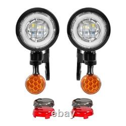 LED Spot Fog Light Bracket Turn Signal For Harley Road King Street Glide 1994-UP