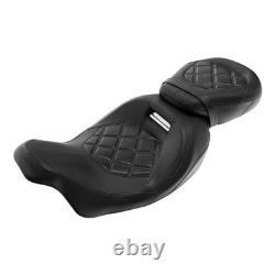 Low Profile 2-Up Seat For Touring Road King Street Glide 2009-2023 Orange Stitch