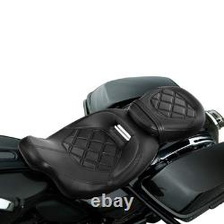 Low Profile 2-Up Seat For Touring Road King Street Glide 2009-2023 Orange Stitch
