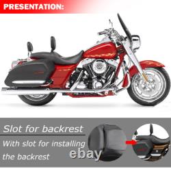 Low Profile Driver Passenger Seat Fits For Harley Road King Street Glide 2008-UP