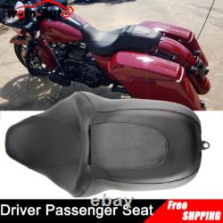Low Profile Driver Passenger Seat Smooth For Harley Road King Street Glide 08-UP
