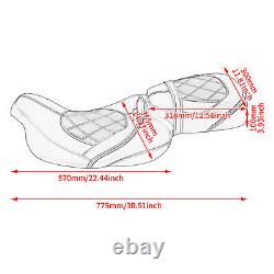 Low-Profile Driver Passenger Two Up Seat Fit For Harley Road King Street Glide