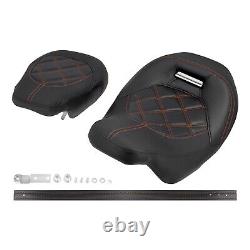 Low-Profile Driver Passenger Two Up Seat Fit For Harley Road King Street Glide