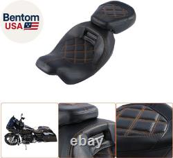 Low-Profile Driver Passenger Two up Seat Fit for Harley CVO Road King Street Gli