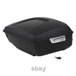 Matte Black 13.7 King Trunk w Backrest Rack for Road King Street Glide 2014-2025
