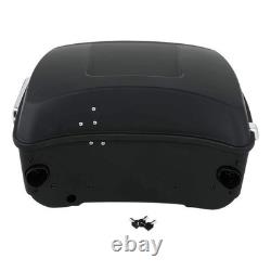 Matte Black 13.7 King Trunk w Backrest Rack for Road King Street Glide 2014-2025