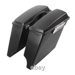 Matte Black Stretched Saddlebag for Harley Touring Road King Street Glide