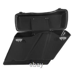 Matte Black Stretched Saddlebag for Harley Touring Road King Street Glide
