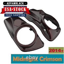 Midnight Crimson 8'' Speaker Lids Cover Fits 2014+ Harley Street Road King Glide