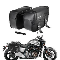 Motorcycle Saddlebags Side PU Leather Luggage For Harley Road King Street Glide