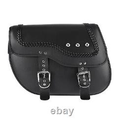 Motorcycle Saddlebags Side PU Leather Luggage For Harley Road King Street Glide