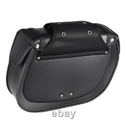 Motorcycle Saddlebags Side PU Leather Luggage For Harley Road King Street Glide