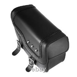 Motorcycle Saddlebags Side PU Leather Luggage For Harley Road King Street Glide