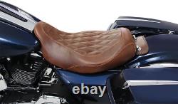 Mustang Tripper Brown Solo Seat 2008-2023 Harley Touring Road King Street Glide