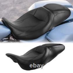 One Piece 2-Up Leather Seat for Road King Street Glide Road Glide 2009-2023