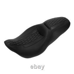 One Piece 2 Up Touring Seat Black Stitches for Road King Street Glide 2009-2023
