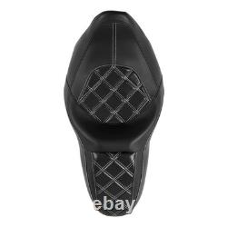 One Piece 2 Up Touring Seat White Stitches for Road King Street Glide 2009-2023