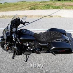 One Piece 2 Up Touring Seat White Stitches for Road King Street Glide 2009-2023
