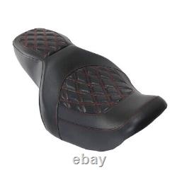 One-Piece Two-Up Red Diamond Seat For Harley Road King Street Glide 1997-2007 US