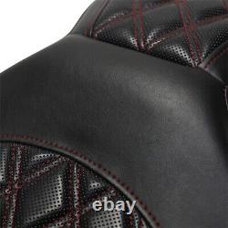 One-Piece Two-Up Red Diamond Seat For Harley Road King Street Glide 1997-2007 US