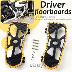PB Racing Gold Floorboards For Harley Touring Road King Street glide CVO 2014-UP