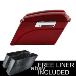 Painted Red Hard Saddle Bags Fit For Harley Touring Road King Street Glide 94-13