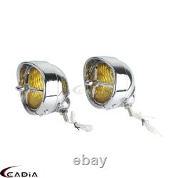 Pair 4.5 LED Spot Passing Fog Lights For Harley Road King Street Glide Touring