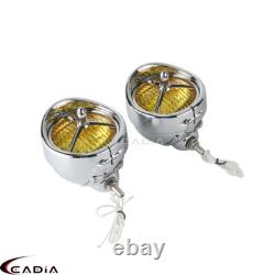 Pair 4.5 LED Spot Passing Fog Lights For Harley Road King Street Glide Touring