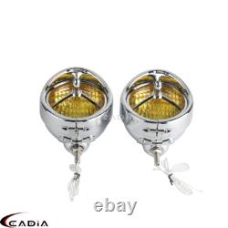 Pair 4.5 LED Spot Passing Fog Lights For Harley Road King Street Glide Touring