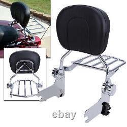 Passenger Backrest Sissy Bar For Harley Touring CVO Road King Street Glide 97-08